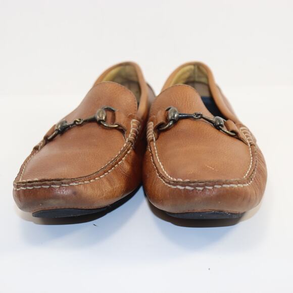 Joseph Abboud Tan Leather Bit Loafers Size 8.5D Made in Brazil - Picture 3 of 6